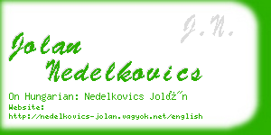 jolan nedelkovics business card